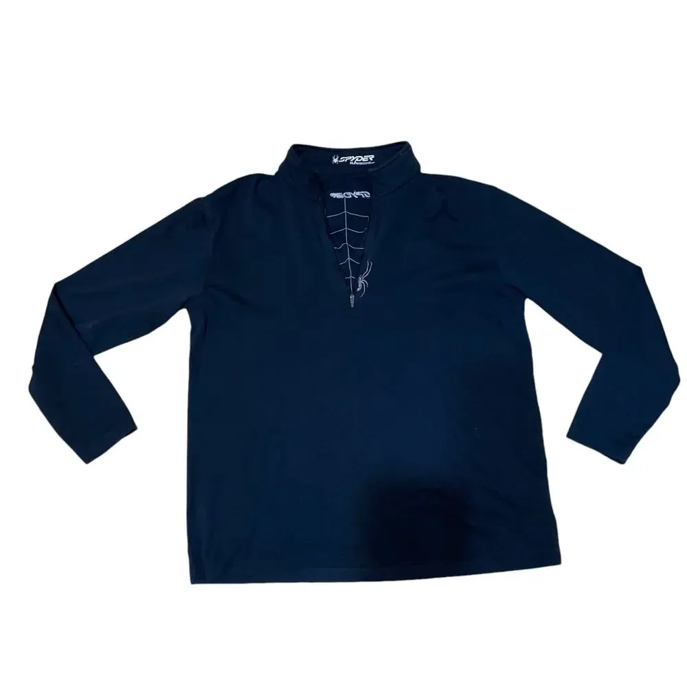 Spyder Men’s Black Long Sleeve Half Zip Performance Pullover Size XL